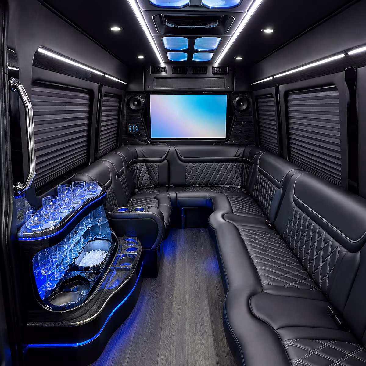 50 Passenger Party Bus Interior