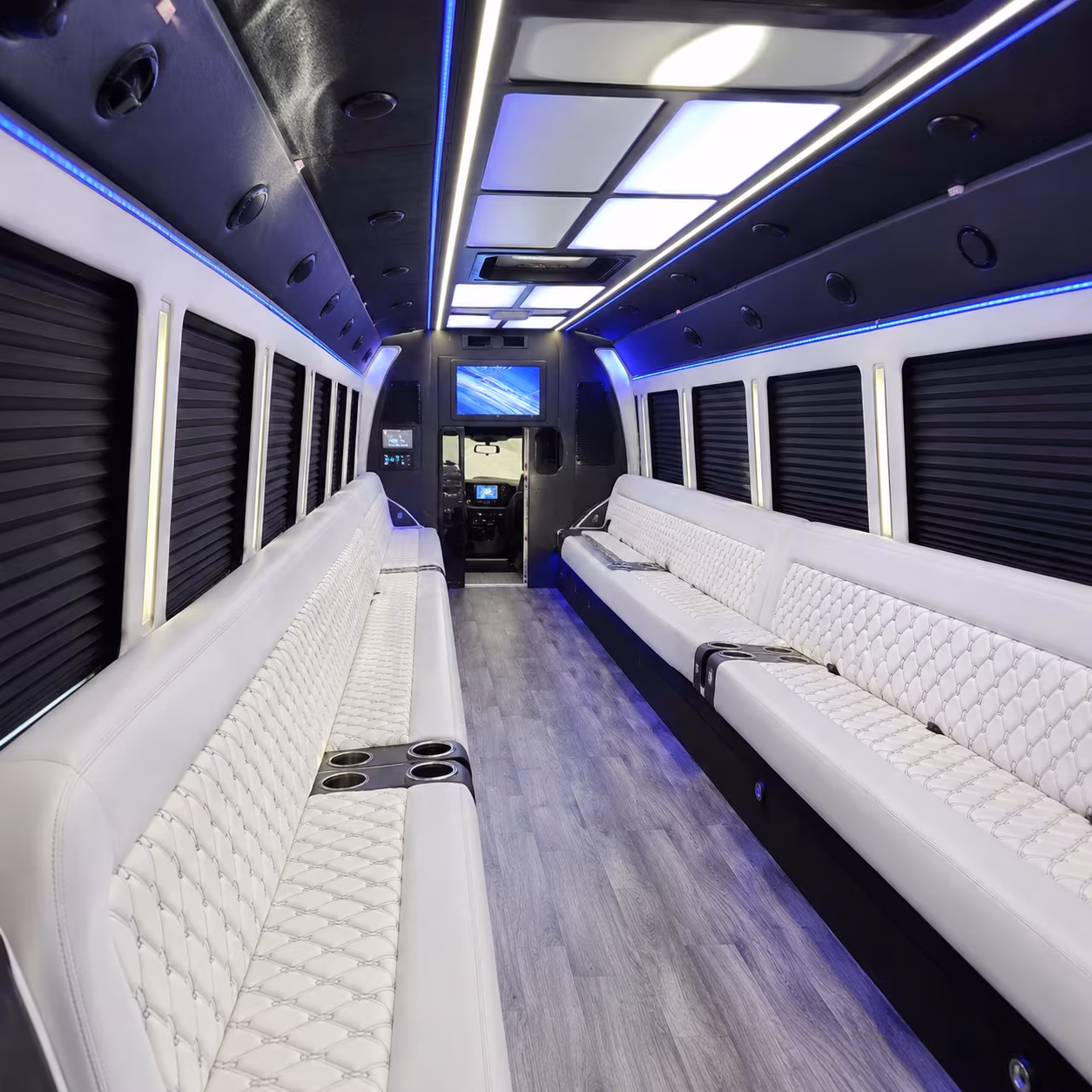 Fayetteville Bachelor & Bachelorette Transportation party bus interior