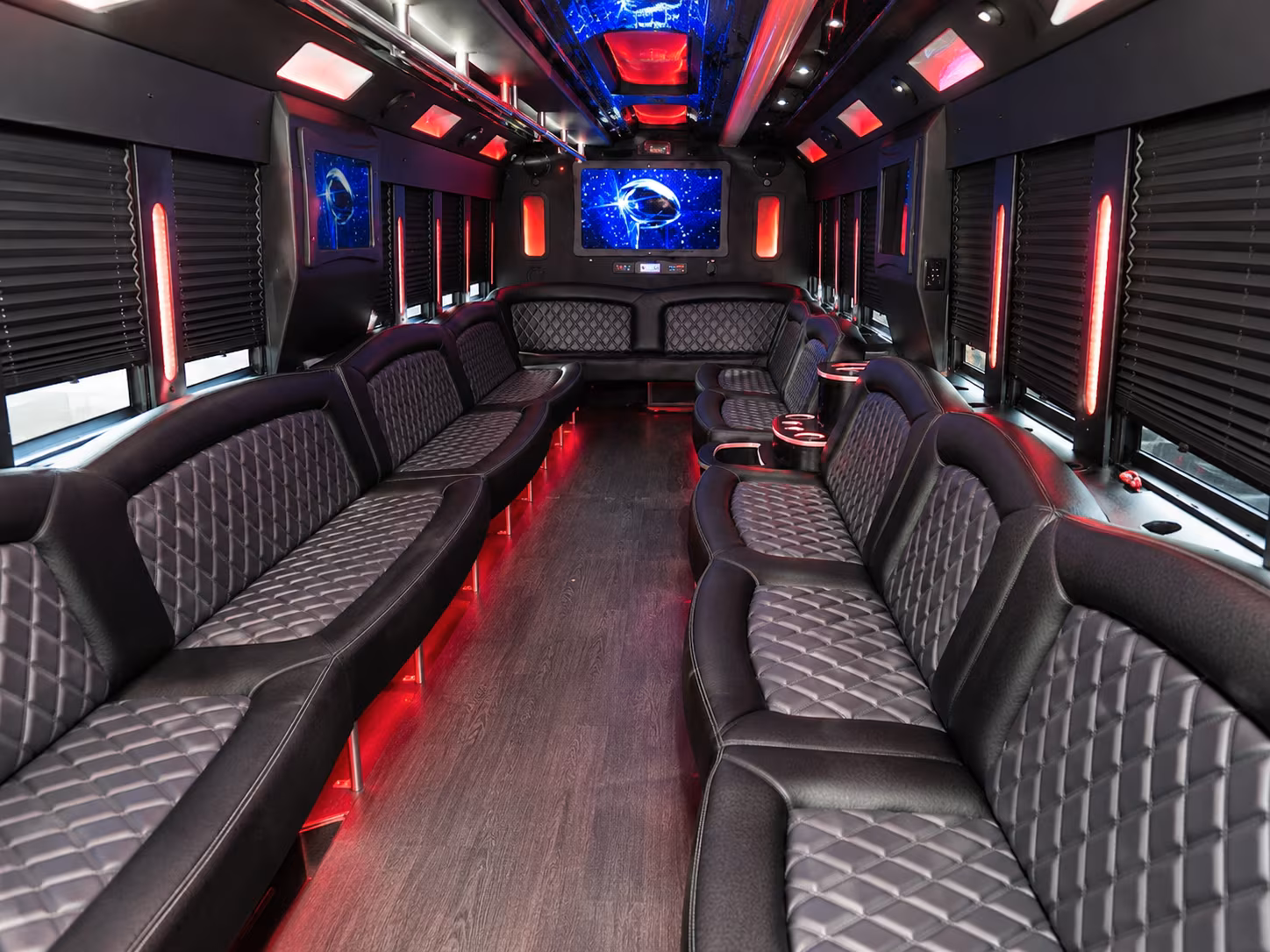 Fayetteville Concert & Music Festival Transportation party bus interior