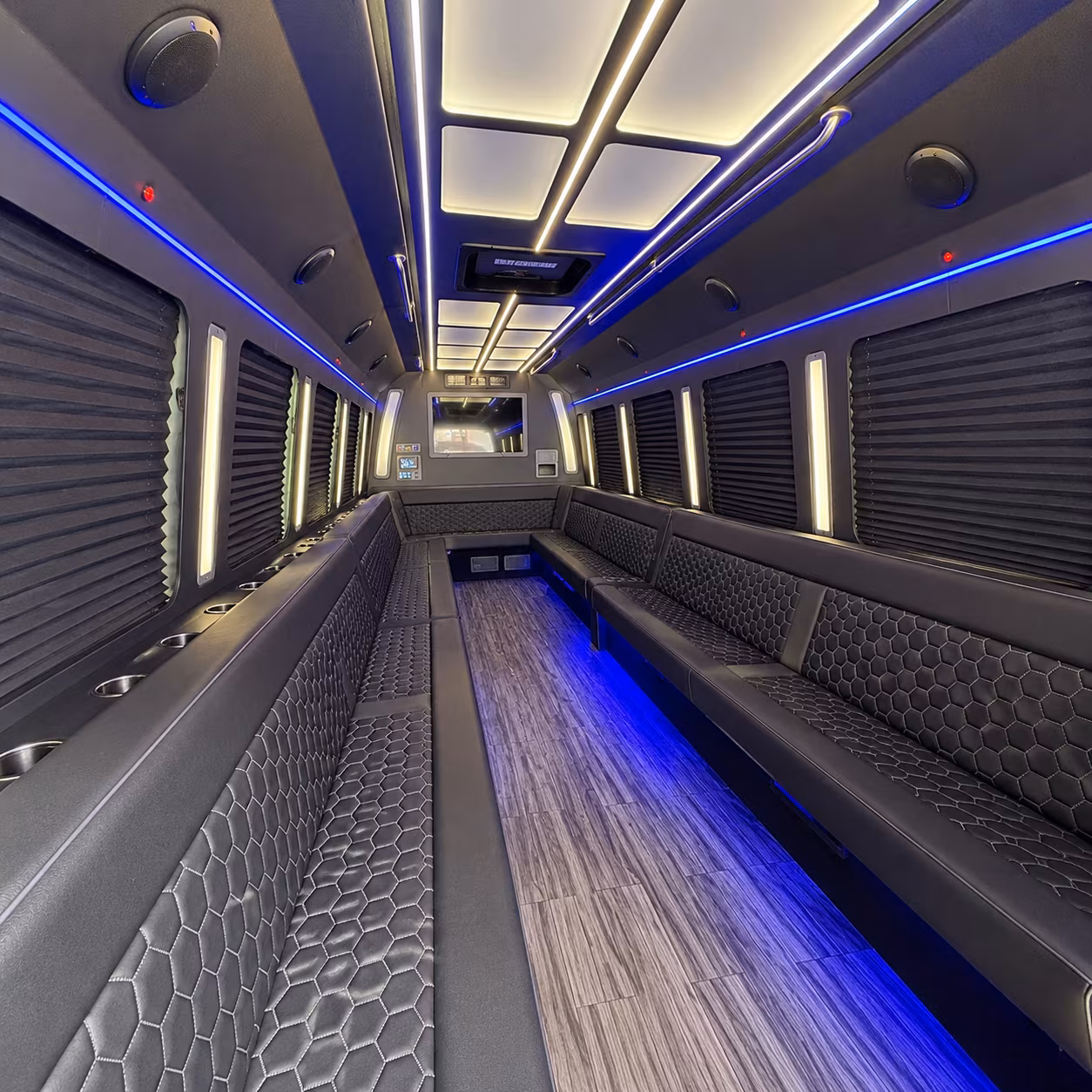 Fayetteville Private Event Transportation party bus exterior