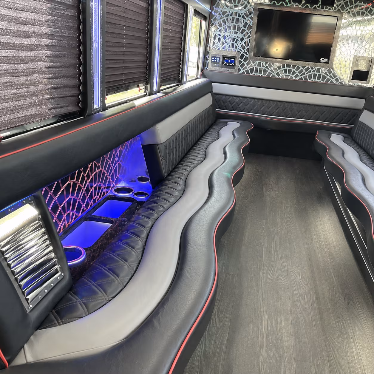 Fayetteville Private Event Transportation party bus exterior