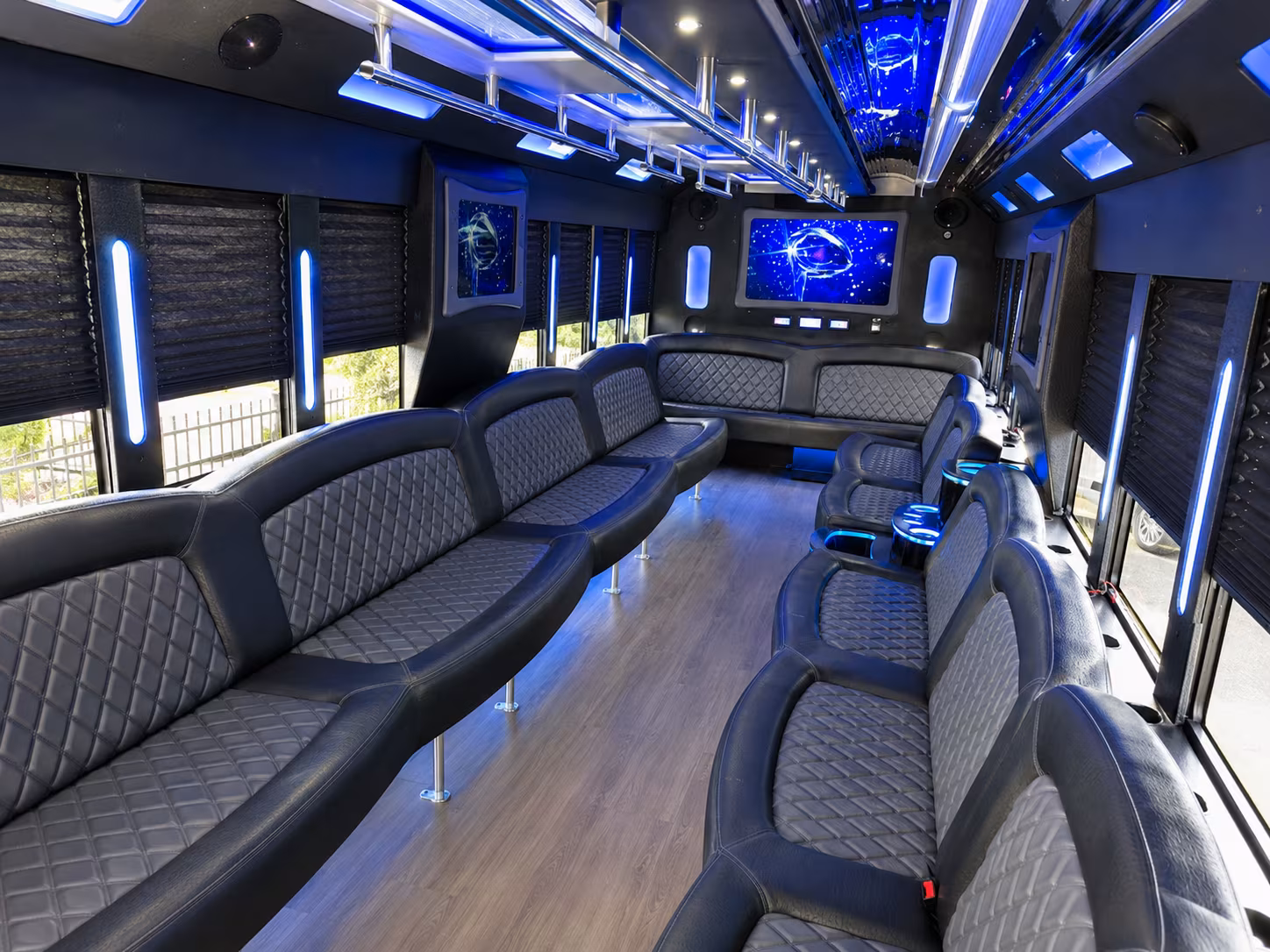 Fayetteville Private Event Transportation party bus exterior