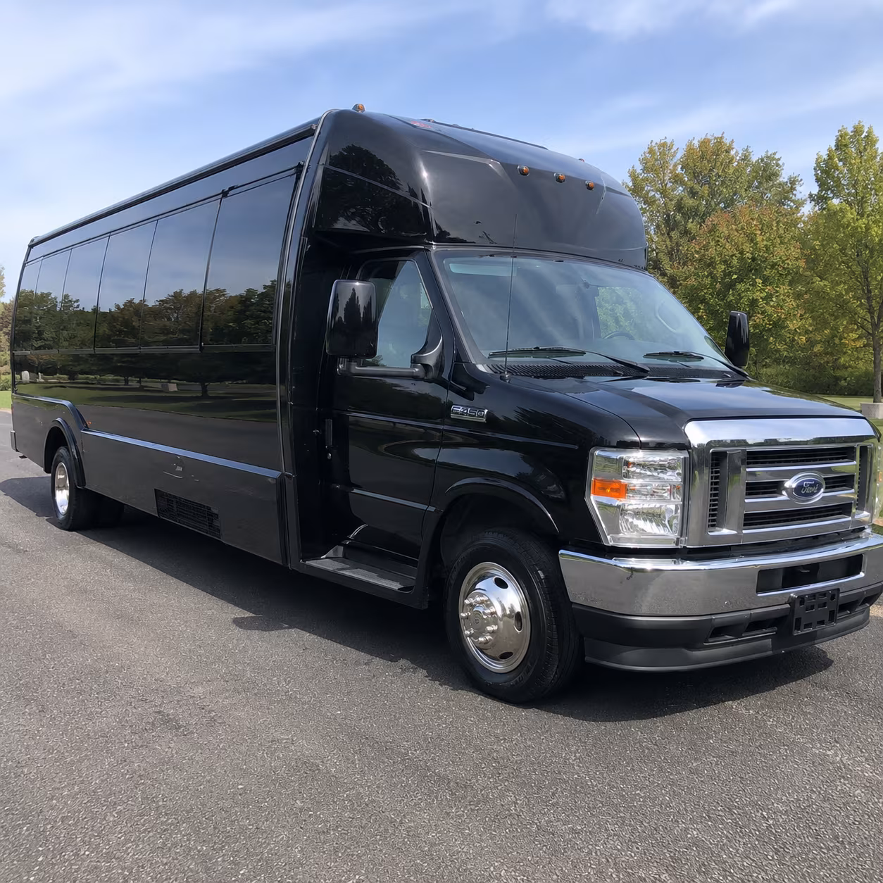 Fayetteville Private Event Transportation party bus exterior