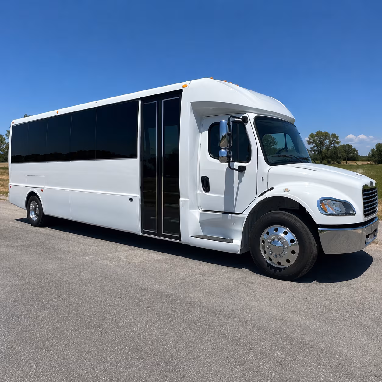 Fayetteville School Event Transportation party bus exterior