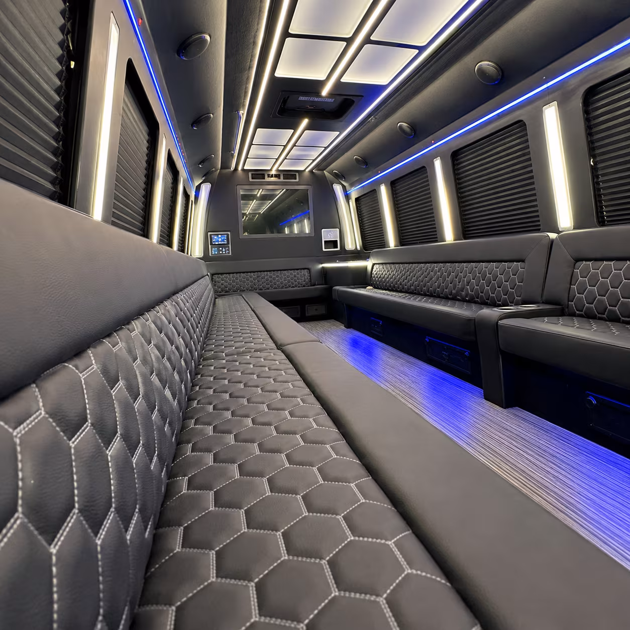 Fayetteville Sporting Event Transportation party bus exterior
