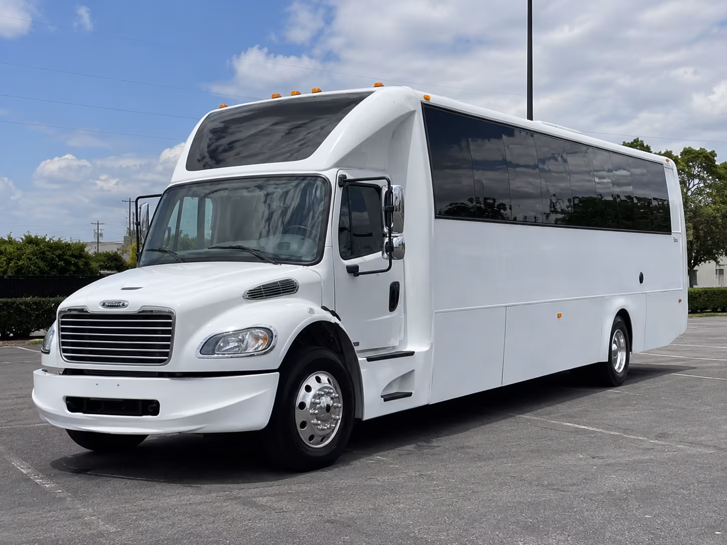 Fayetteville Sporting Event Transportation party bus exterior