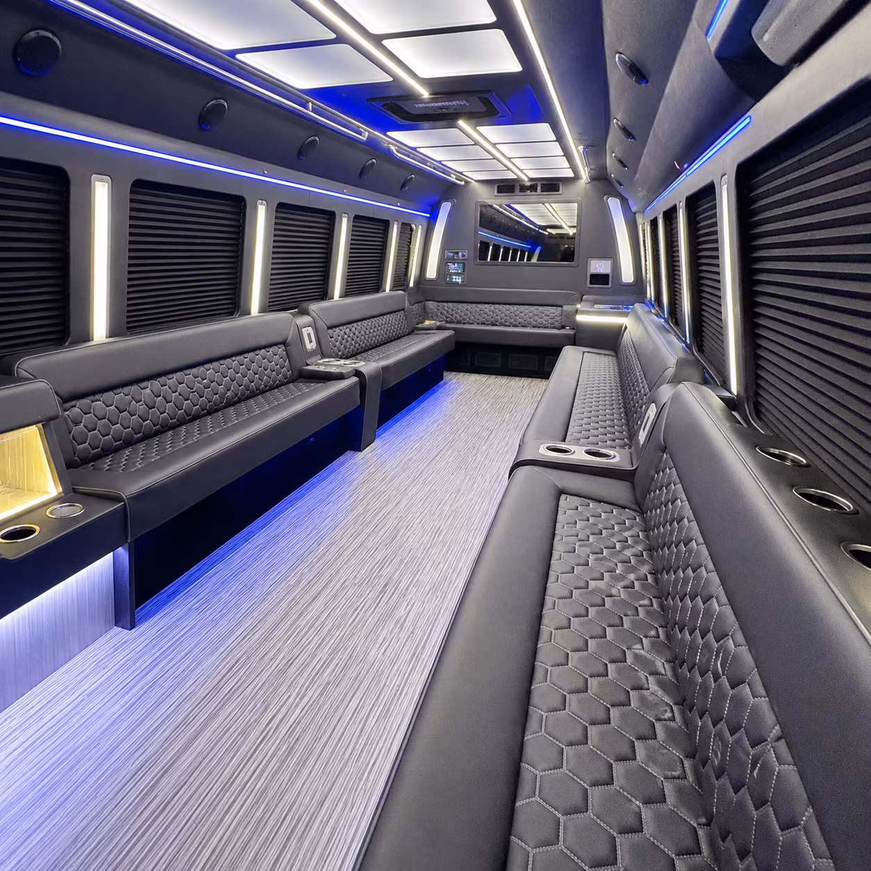 Fayetteville Sporting Event Transportation party bus exterior